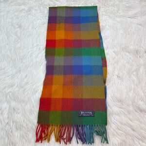 Highland Tweeds Scotland 100% Lambswool Scarf Rainbow Plaid OS Cozycore Hygge